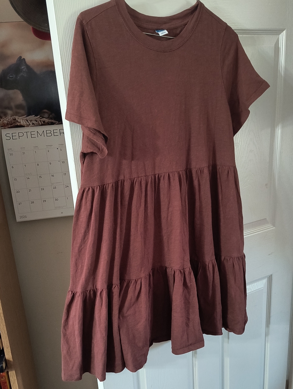 Old Navy Tiered Short-Sleeve Dress - Brown